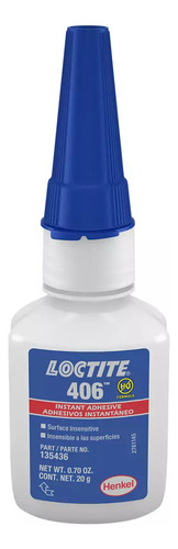 Loctite 406 Adhesivo Instantáneo Liquido 20ml Hule Caucho Transparente