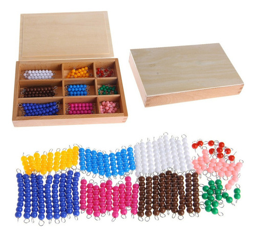 Montessori Matemáticas Matemáticas 1-9 Perlas Barra En Caja