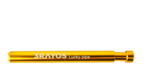 Imagen 2 de 4 de Kit Estuche + Pipa Lucky Aluminio Dorada + Frasquito Regalo