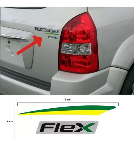 Adesivo Resinado Flex + Bandeira Para Hyundai Tucson Brasil