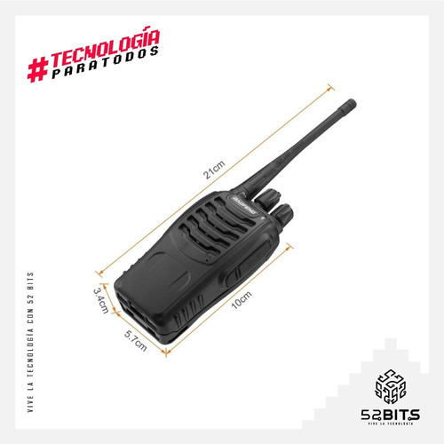 Radio Walkie Talkie Baofeng Bf-888s Uhf X2 Bateria 2800m Ah