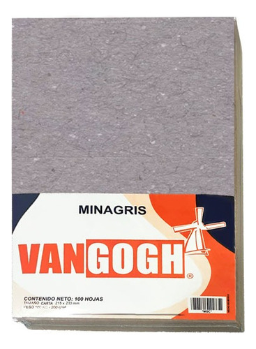 Carton Minagris Van Gogh Carta 21.5x28cm 200gr, Paq/100hojas