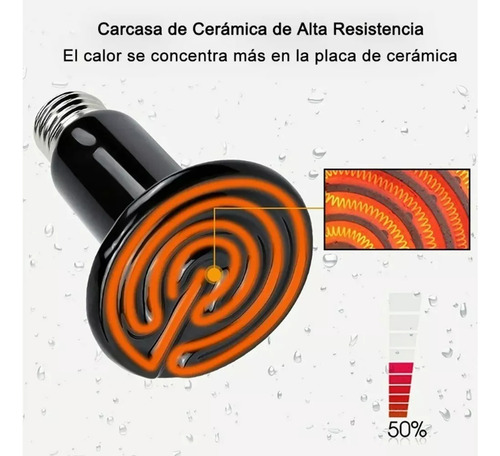 2 Focos De Cerámica De 100 W Para Acuarios Y Reptiles, Luz N