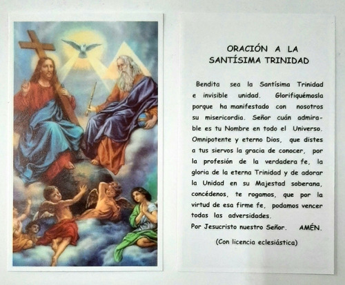 Estampas Santísima Trinidad X 100 Unidades Santoral Oración