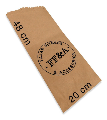 Bolsas De Papel Kraft Impresas Personalizadas 20x48 Bn 100pz