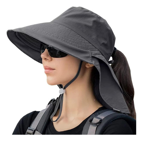 Sombreros Del Sol Para Mujer, Sombrero Para El Sol Con Ala Gris Oscuro 0