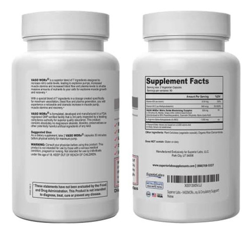 Superior Labs #1 Nitric Oxide Booster Vaso Worx - Superior V