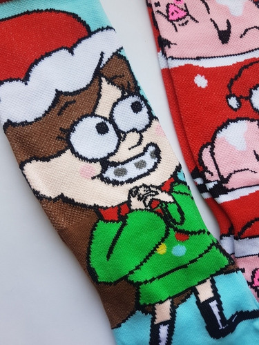 Calcetas Gravity Falla Navideño Mabel Dipper Waddles Navidad