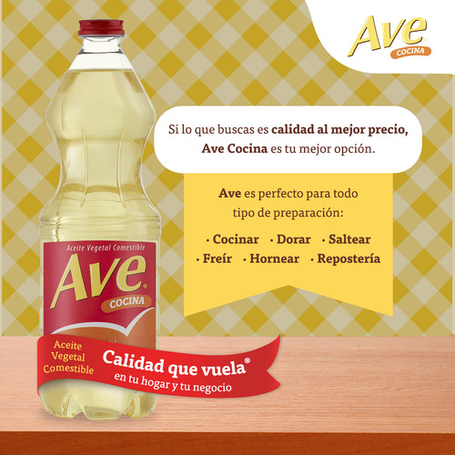 Aceite Vegetal Comestible Sin Colesterol 850 Ml Ave