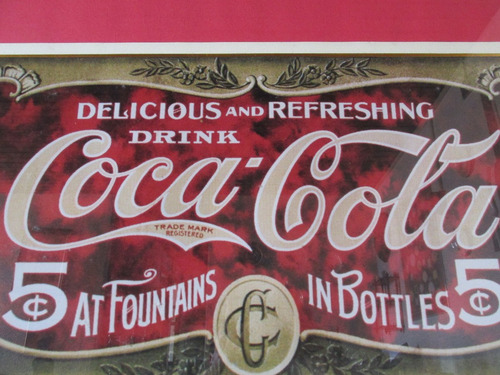 Antiguo Afiche Publicitario Coca Cola Año 1940 Muy Escaso (Usado)