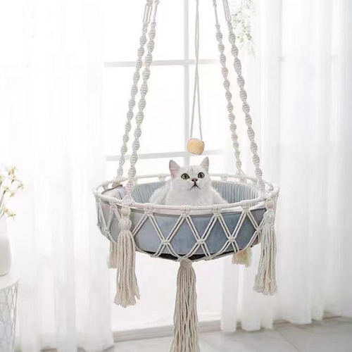 Hamaca Grande De Macramé Para Gatos, Columpio Colgante De Ma