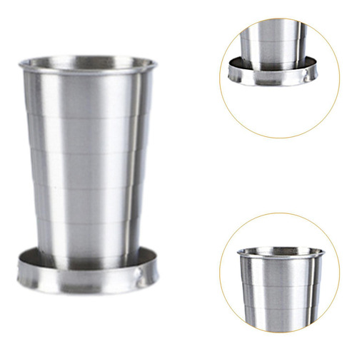 Taza Plegable Taza Portátil De Acero 75ml 5cmx7cm