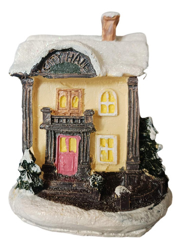 Escena De Navidad De Resina Casa Led Light Village Set