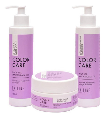 Shampoo +acondicionador Exiline Color Care 250ml + Mascara