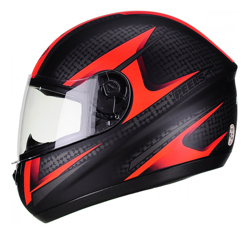 Capacete Moto Peels Spike Prisma Preto E Vermelho Fosco