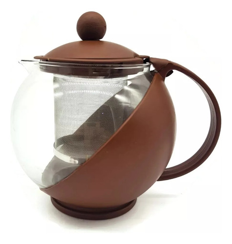 Imagen 2 de 10 de Tetera Cafetera Vidrio Con Filtro Infusor Te En Hebras 750ml