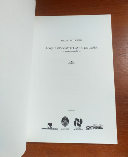 Libreto Lo Que Me Costo El Amor De Laura Dolina Sin Compact (Usado)