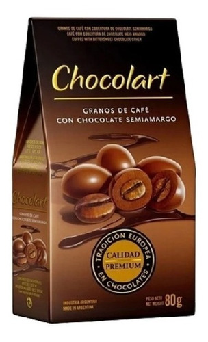 Granos de café con chocolate semiamargo Chocolart 80g 1 unidad