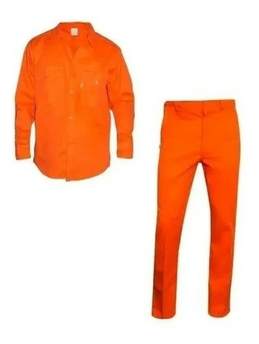 Kit Uniforme Pantalón + Camisa Grafa 70 Naranja