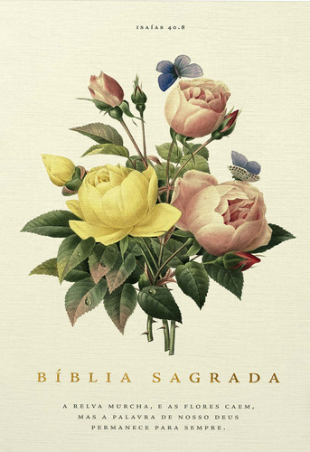 Livro Bíblia Nvi, Tecido Sobre Capa Dura, Bouquet, Letras De