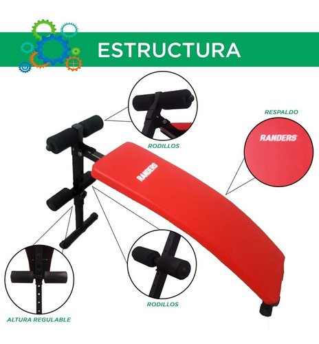 Tabla Banco De Abdominales Curva Randers Arg-203 Reforzada