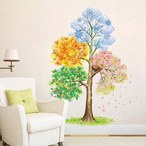 Pegatinas De Pared Con Diseño De Árbol De Cuatro Estaciones