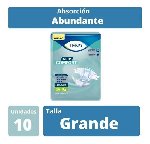 Tena Slip Comfort Talla G Pañal Adulto 10 Piezas Unisex