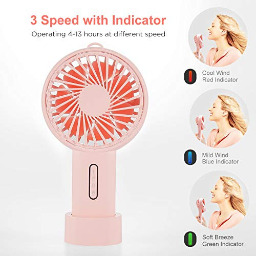 Mini Ventilador De Mano Recargable Usb 3 Velocidades Ajustab