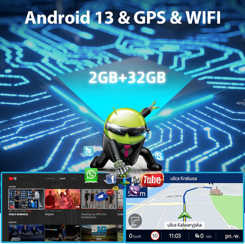 Radio 7'' Con Android Auto Carplay 1 Din 2gb+32gb-android 13