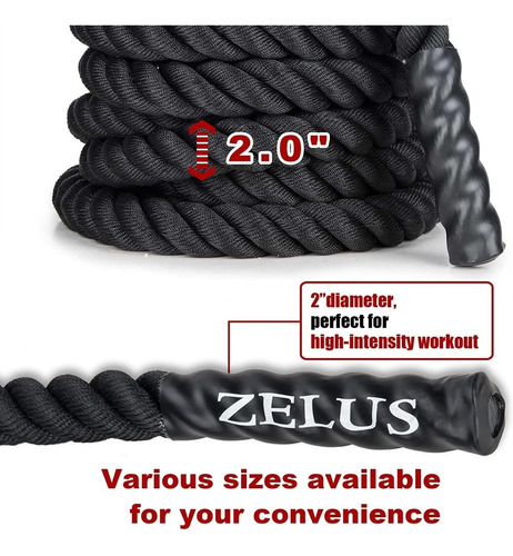 Imagen 4 de 5 de Cuerda Para Crossfit 5.08 Cm X 12 M Z Zelus