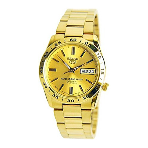 Seiko 5 #snke06 Hombres De 50m Tono De Oro Auto P4iws