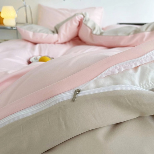 Duvet Bic Rosa Claro-grisclaro K My Home Store