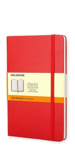 Libreta Moleskine Clásica De Bolsillo Roja Hoja Rayada