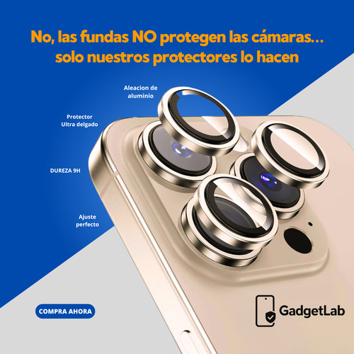 2 Protectores De Camaras Para Iphone 16 Pro + Funda Magsafe Desierto Titanio