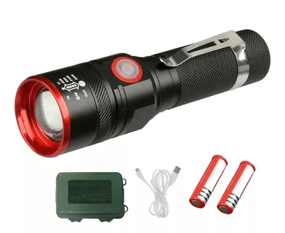 Linterna Tactica Gadnic 10000 Lumens Led Recargable Camping Color de la linterna Negro Color de la luz Blanco