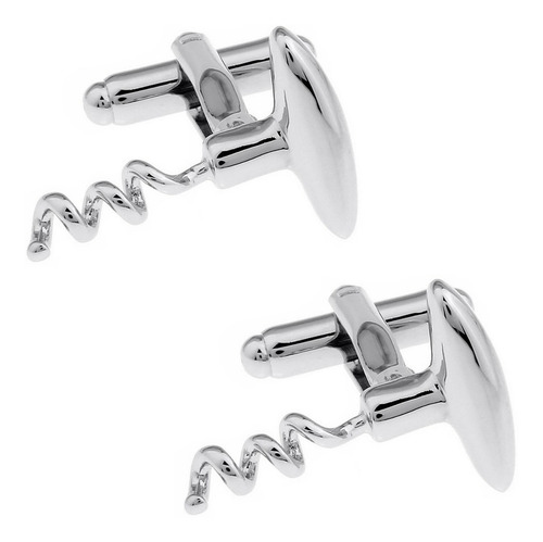 Mancuernillas Thot Ra Figura Sacacorchos Para Camisa E-627 Color Plateado