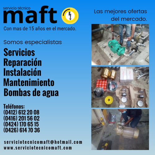 Imagen 1 de 10 de Reparación Instalación De Bombas De Agua En Caracas