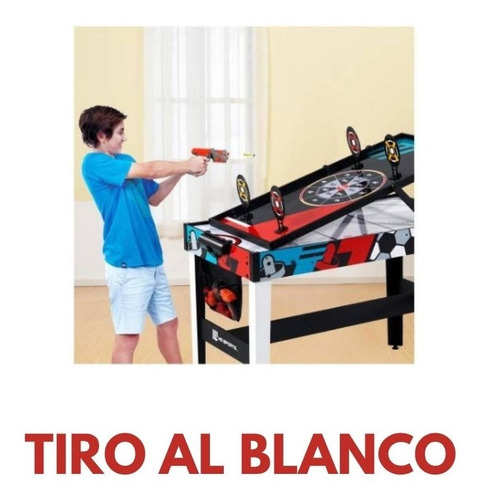 Imagen 7 de 9 de Mesa Multijuegos 4 En 1 Basketball Hockey Dardos Tiro