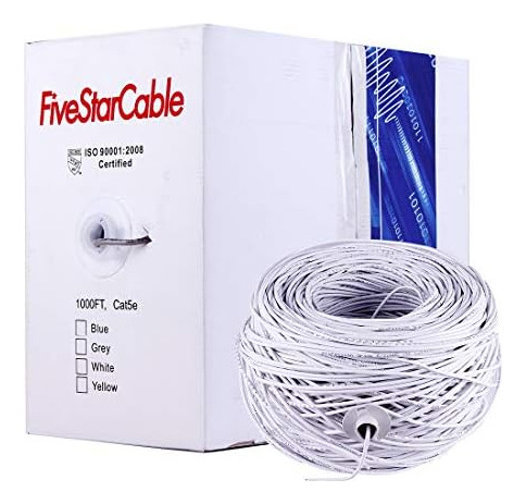 Cable Five Star Cat5e, 1000 Pies, 24 Awg, Utp, 4 Pares, Tren