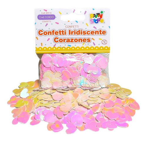 Combo Confetti Iridiscente Corazones X 5 Paquetes