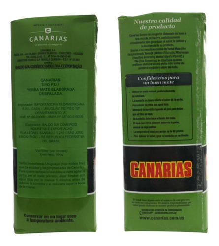Imagen 2 de 10 de Yerba Mate Serena Canarias 500gr Compuesta Con Hierbas