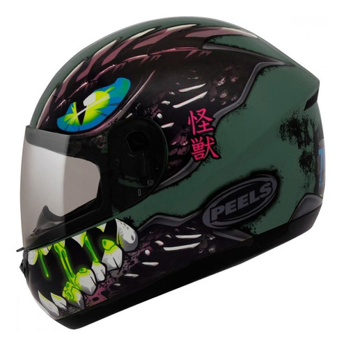 Capacete Peels Spike Zilla Verde Militar Fosco Colorido