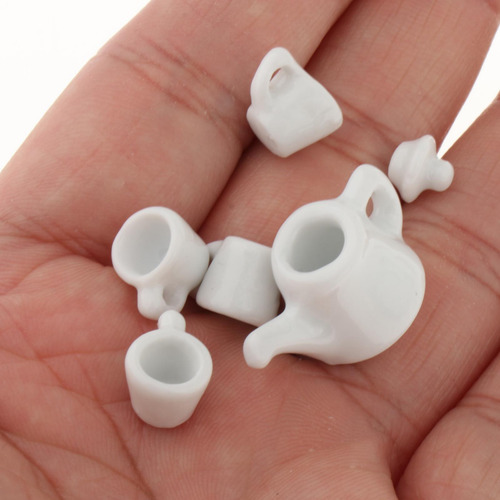 Juego De Té En Miniatura Para Casa De Muñecas, Mini Mueble