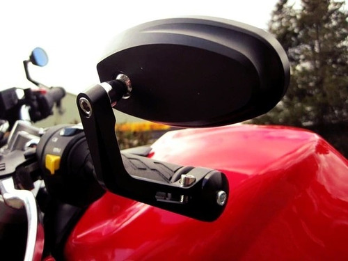Espejos Sportbike Rojo Areflex  Aluminio Cafe Racer Moto 