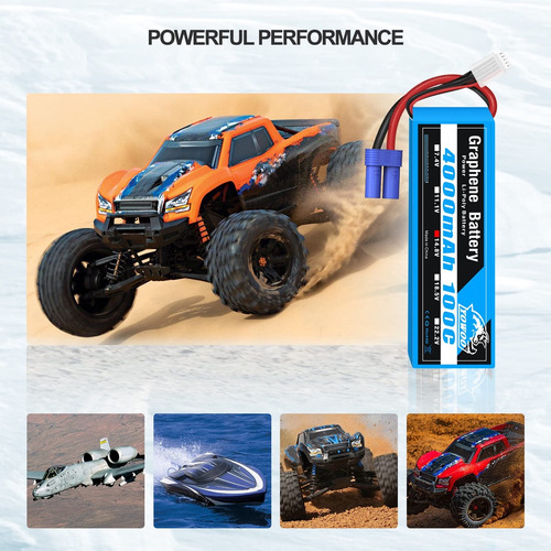 Yowoo 2 Paquetes 4s 14.8v 4000mah 100c Batería De Grafeno
