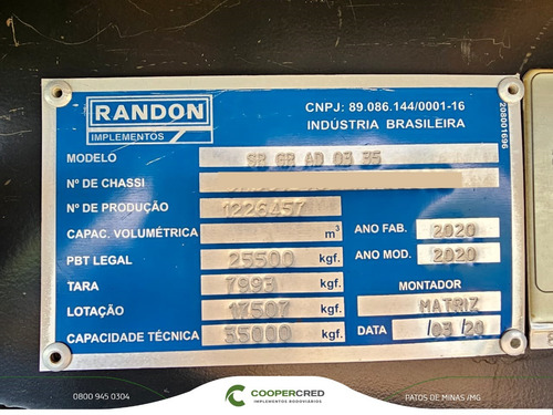 Carreta Graneleira Ls Randon 3 Eixos 2020 Revisada 12,40m