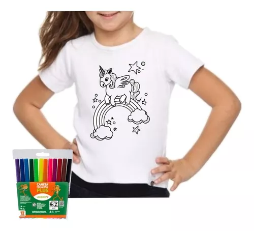 Camiseta Infantil Unicórnio Desenho