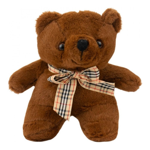 Chaveiro Urso Marrom Escuro Laço 15cm - Pelúcia