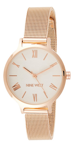 Pulsera De Malla Watch Nine West Para Mujer, 31 Mm, Funda Si