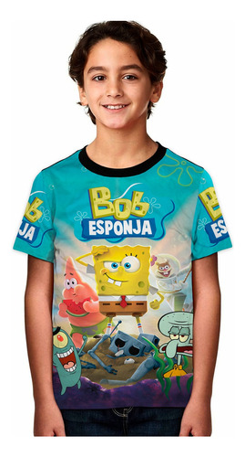 Camiseta Compatible Con Bob Esponja Niños 